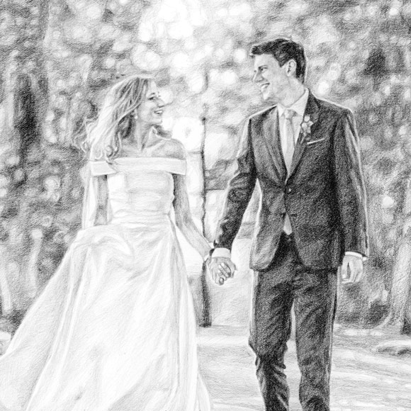 Wedding portrait gifts painted and drawn from photos