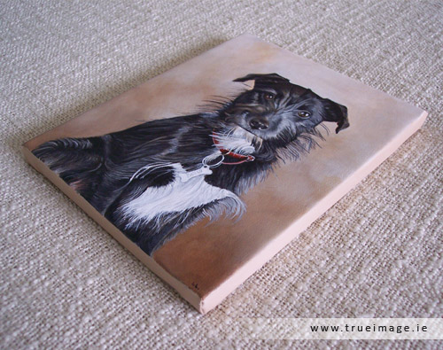 terrier cross dog portrait painting