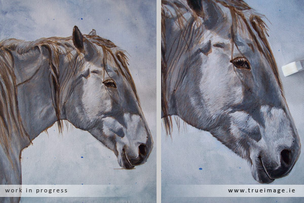 horse painting in acrylic - progress image 4