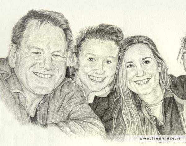 family portrait in pencil - detail 1