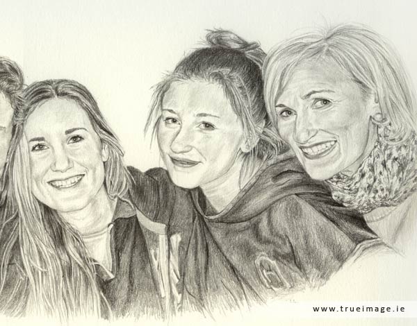 family portrait in pencil - detail 2