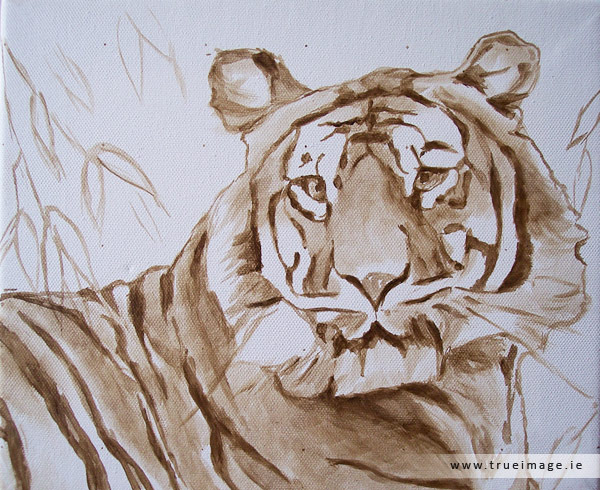 sumatran tiger painting in progress - image 1