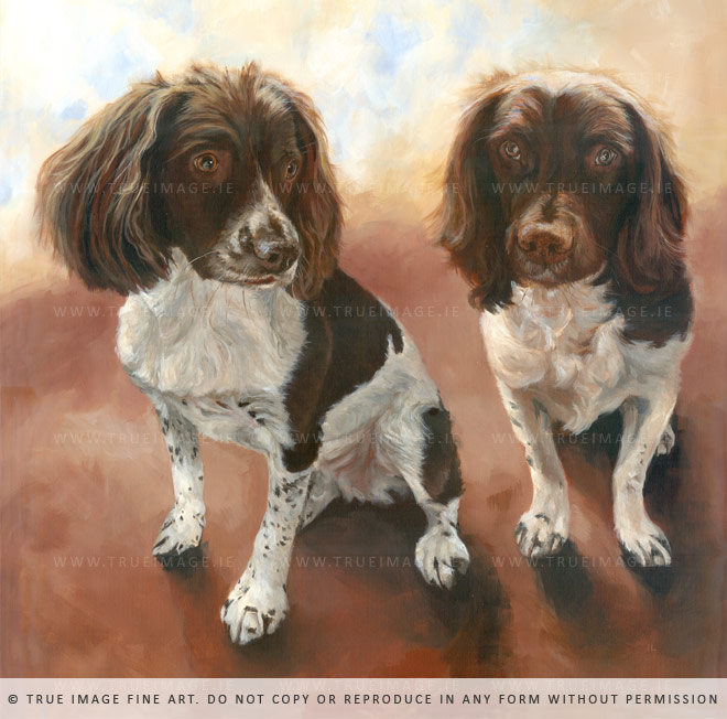 two springer spaniels painting