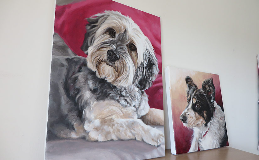 acrylic dog portraits canvas