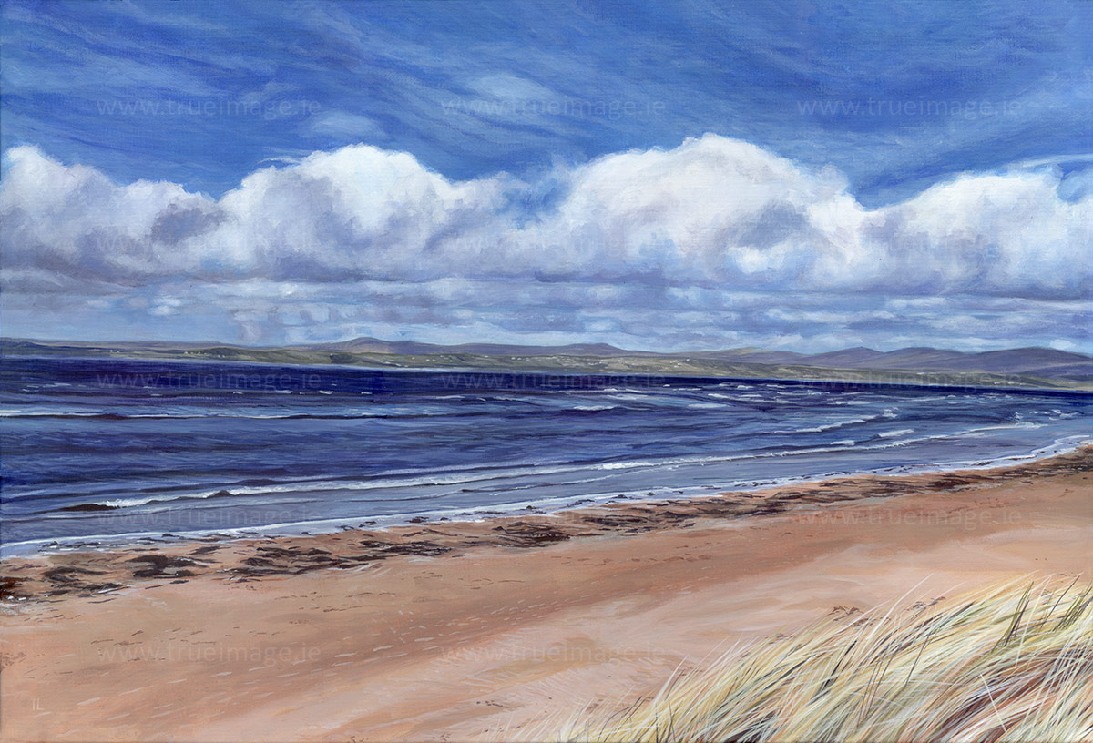 acrylic painting of rossnowlagh beach in donegal