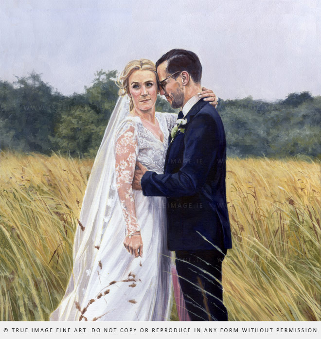 bride and groom painting