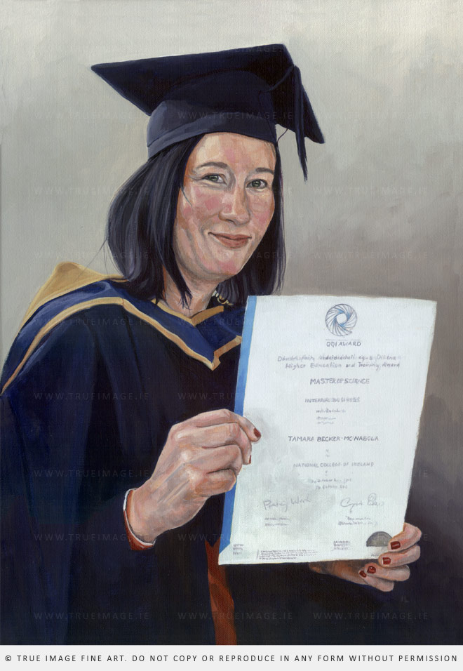 a portrait painting of a graduate