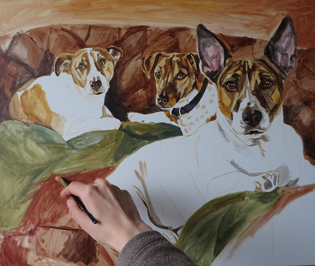 laying down basic colours