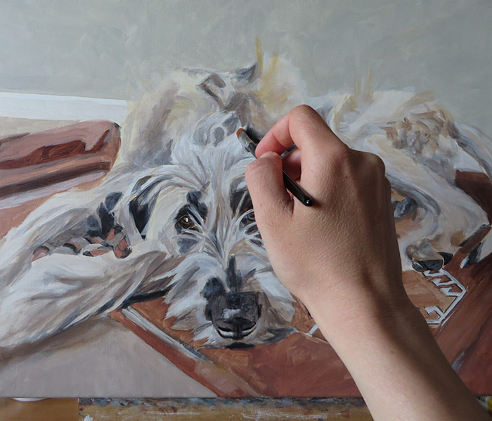 progress on the dog painting