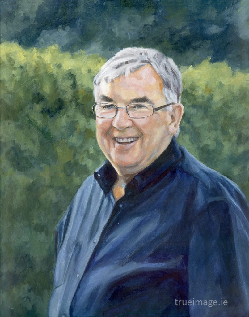 acrylic painting of an older man