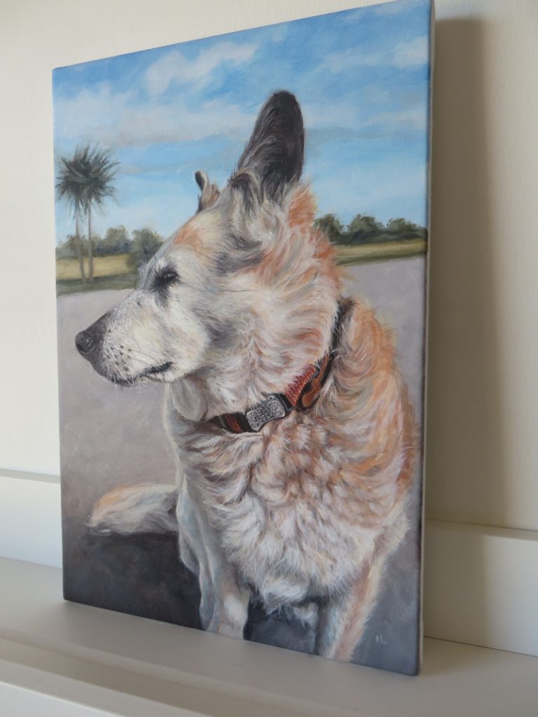 labrador cross painting on canvas