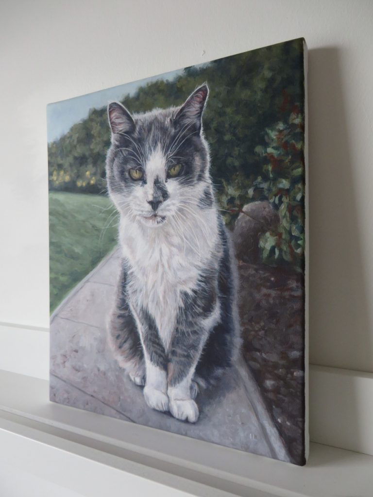 cat portrait painting on canvas