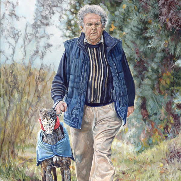 Portrait paintings and sketches of people with their pets from photos