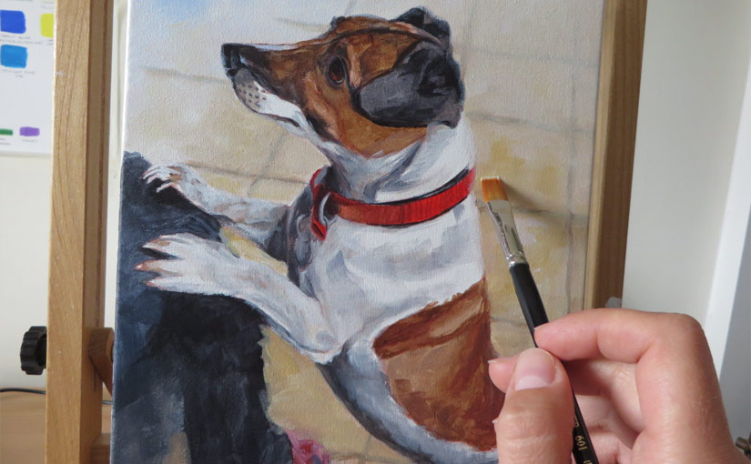 jack russell portrait painting stage 1