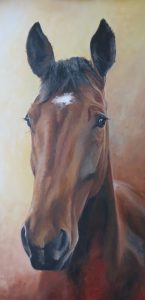 horse portrait painting progress 6