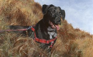 dog painting detail