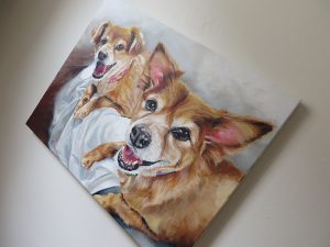 painting canvas dog portrait