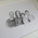 family drawing in a mount