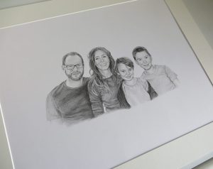 family drawing in a mount