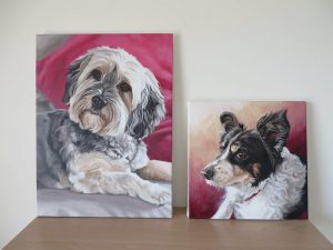 two dog portraits