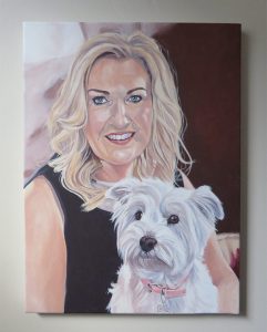 woman and her dog portrait