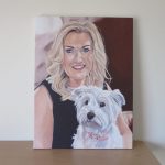 lady and dog painting
