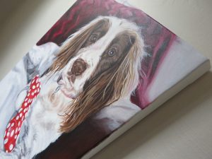 dog painting on canvas