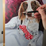 dog portrait colour blocking