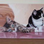 two cats painting
