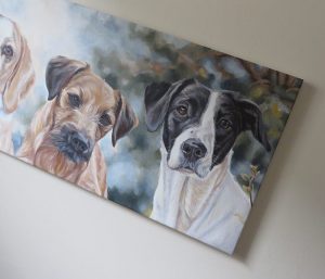 dog portrait on canvas