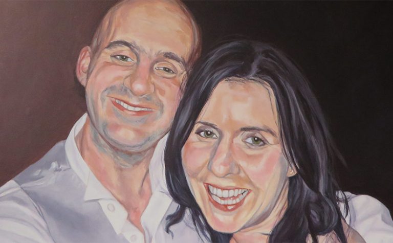 acrylic portrait of a couple