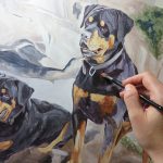 rottie painting detailing