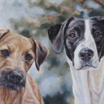 terrier and pointer painting