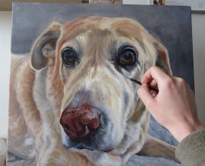 detailing a dog portrait