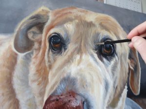 progress of labrador painting