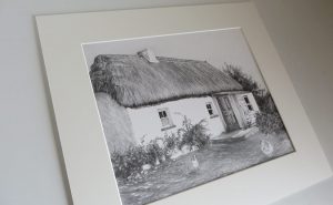 mounted cottage drawing