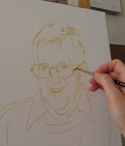 initial sketch for a portrait