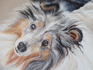 dog painting detail