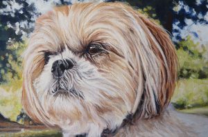dog painting detail