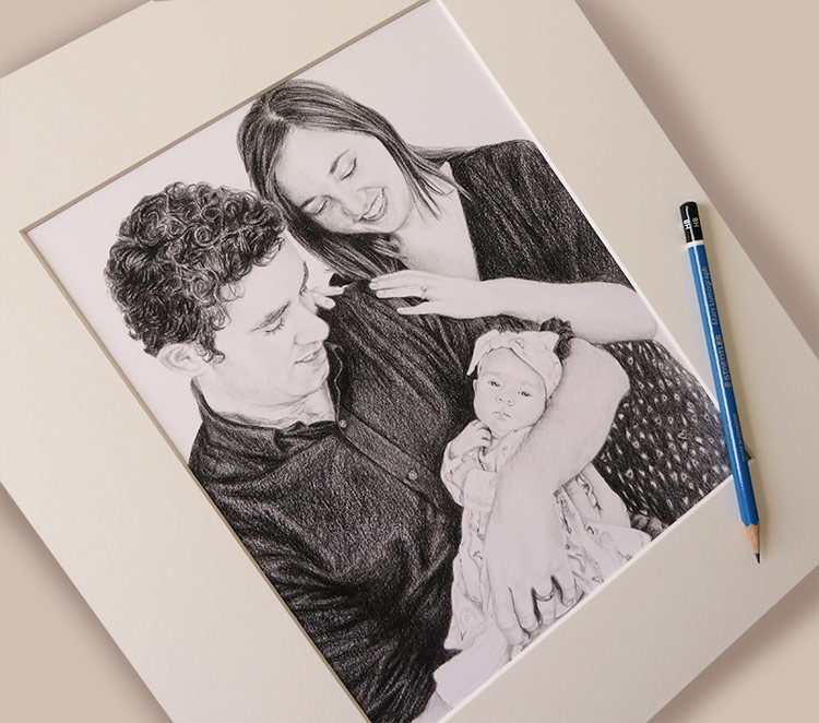  Drawing of a young family TRUE IMAGE FINE ART