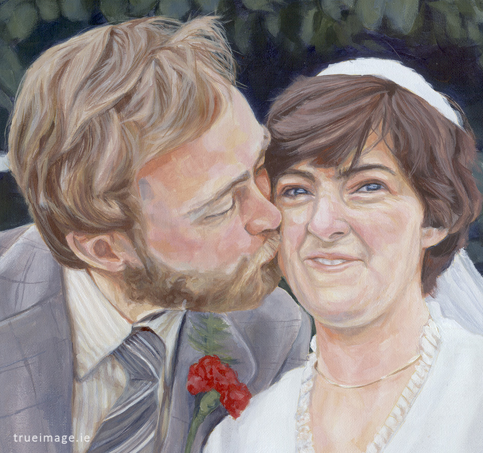 couple portrait painting detail