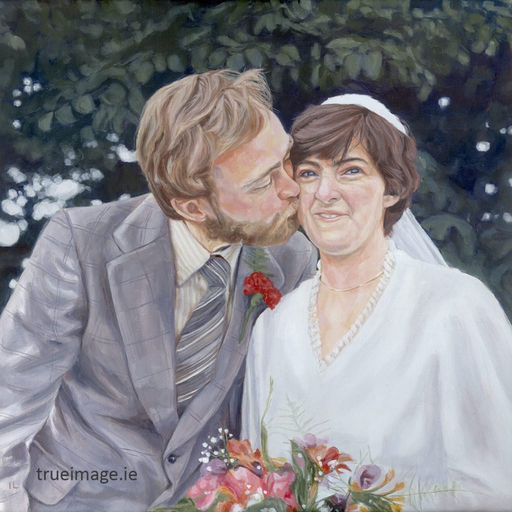 Wedding bouquet painting, wedding anniversary gift, wedding dress, tuxedo,  gift couple Art Print by myartspace | Society6