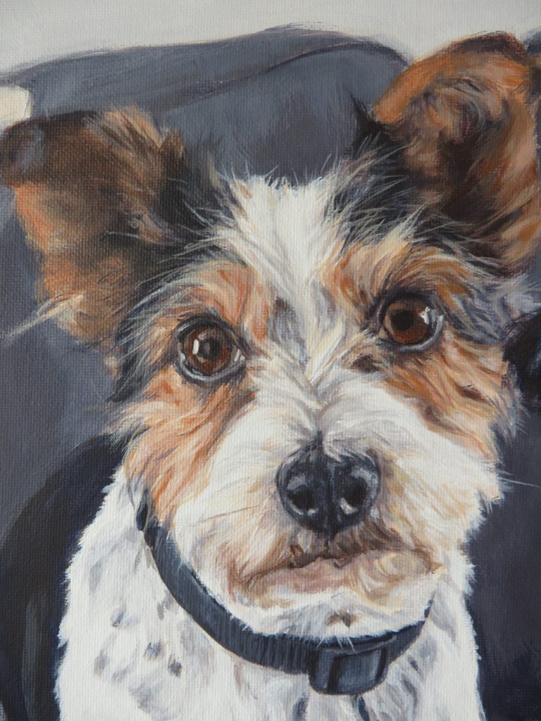 terrier painting detail