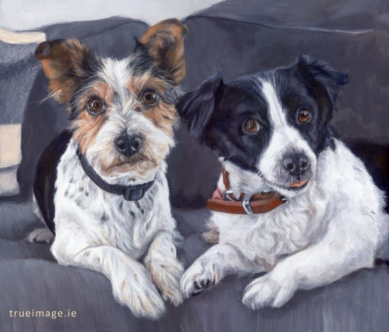 two terriers pet painting