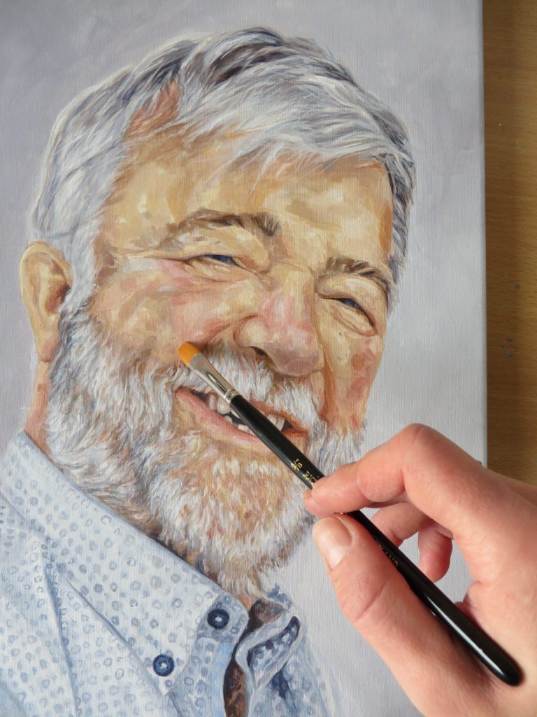 painting a portrait of a man