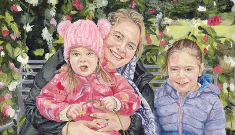 family portrait painting detail