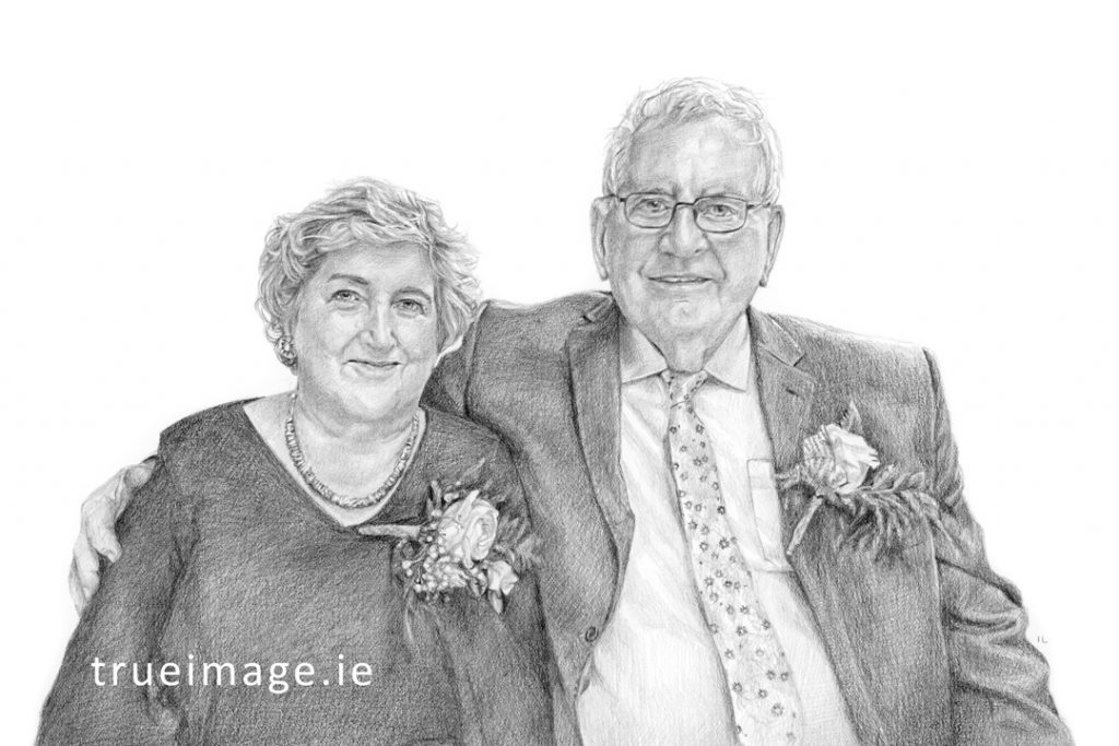 portrait sketch of parents