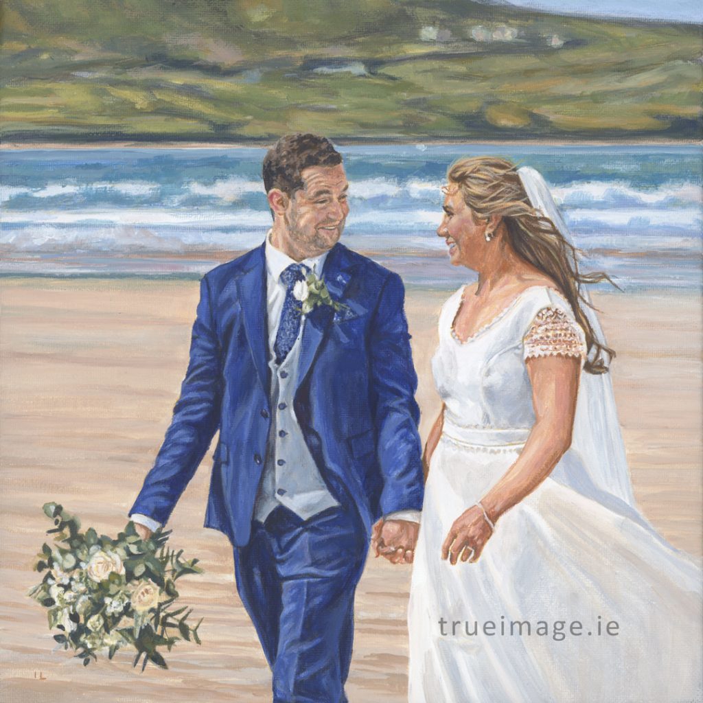 married couple walking on the beach in kerry ireland
