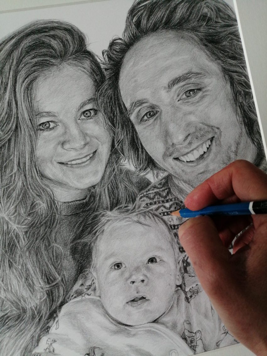 drawing the portrait with a staedtler pencil