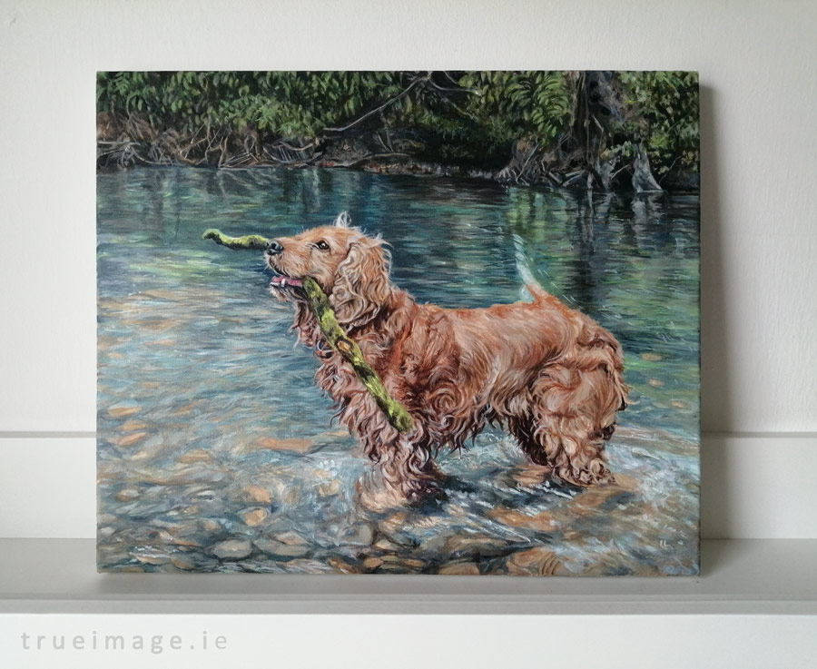 dog portrait on canvas